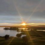 Couché de soleil sur le lac de Myvatn