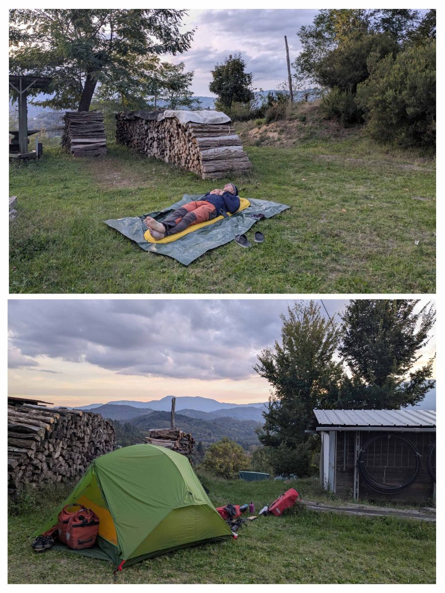 Bivouac avec jolie vue, près du bois qui sèche